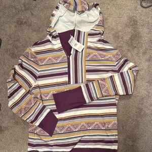 Cruel Purple and Yellow Striped Hoodie